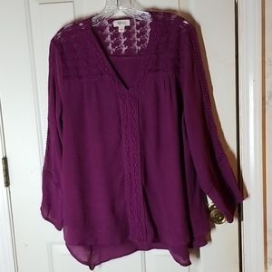 Purple blouse with double layer.8